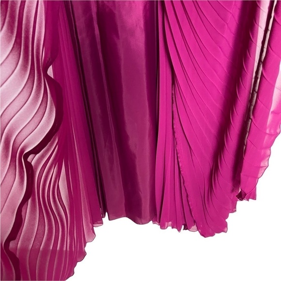 DAYMOR COUTURE 811SC RUFFLE FLORAL ACCENTED SWEETHEART PLEATED STRAPLESS GOWN - Picture 9 of 13